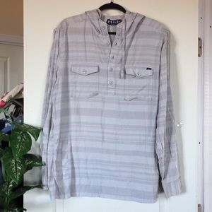 Volcom Pullover Lightweight  Shirt Jacket Lg Gray